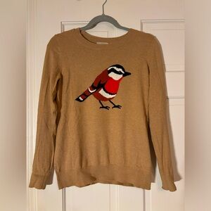 LOFT brown bird sweater. Size S